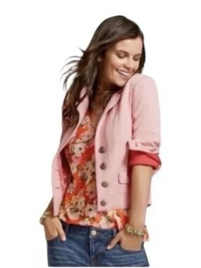 CAbi 5301 Coral Pink Amelia knit blazer jacket